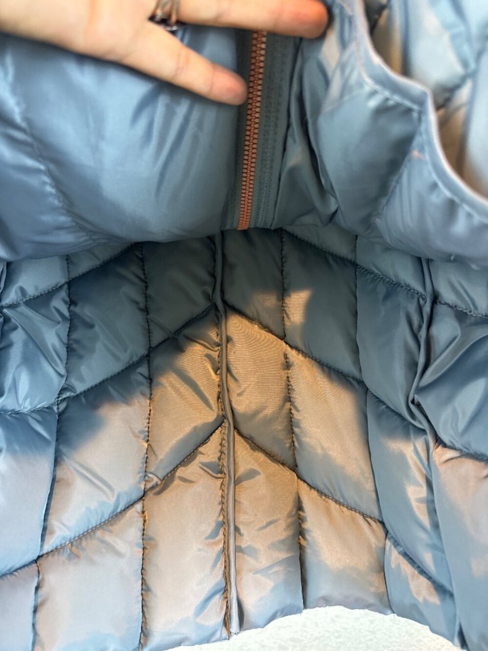Bernardo Blue Quilted Puffer Jacket Women's Large Warm Coat Outdoors Everyday - Picture 8 of 11